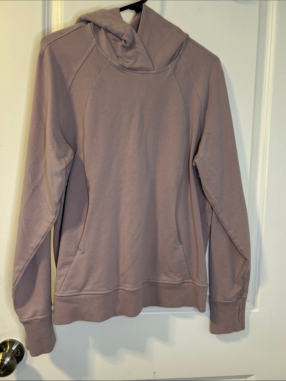 lululemon athletica Mauve Pink V-Neck Hoodie Sweater